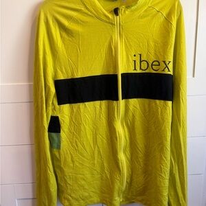 Ibex Wool Yellow Full-Zip Long Sleeve Cycling Jersey